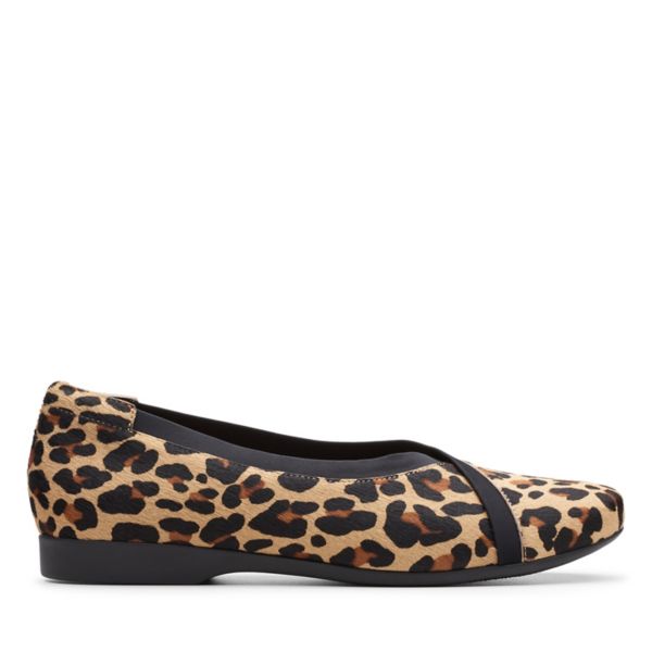 Clarks Womens Un Darcey Ease Flat Shoes Leopard | USA-4065712